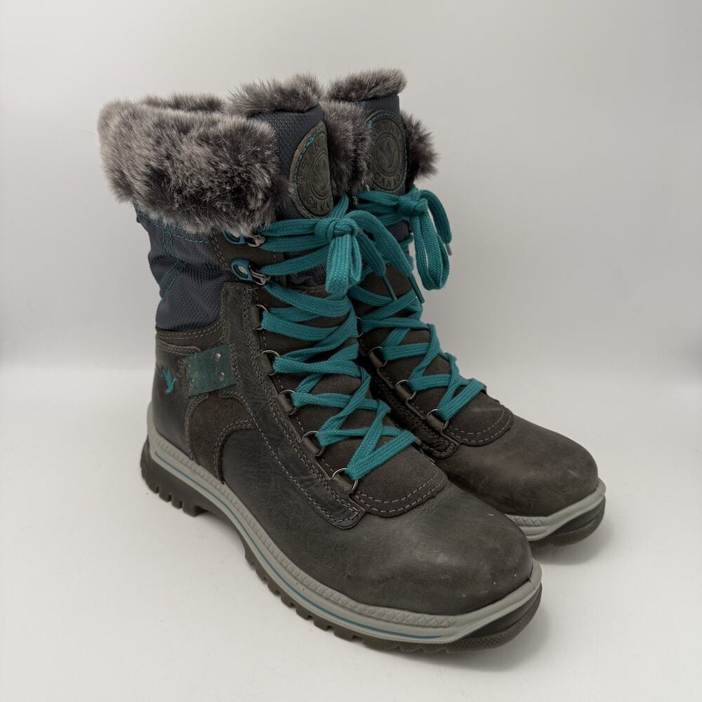 Womens Santana Canada MIO Gray Weatherproof Winter Snow Boots Size 40, 7 US EUC